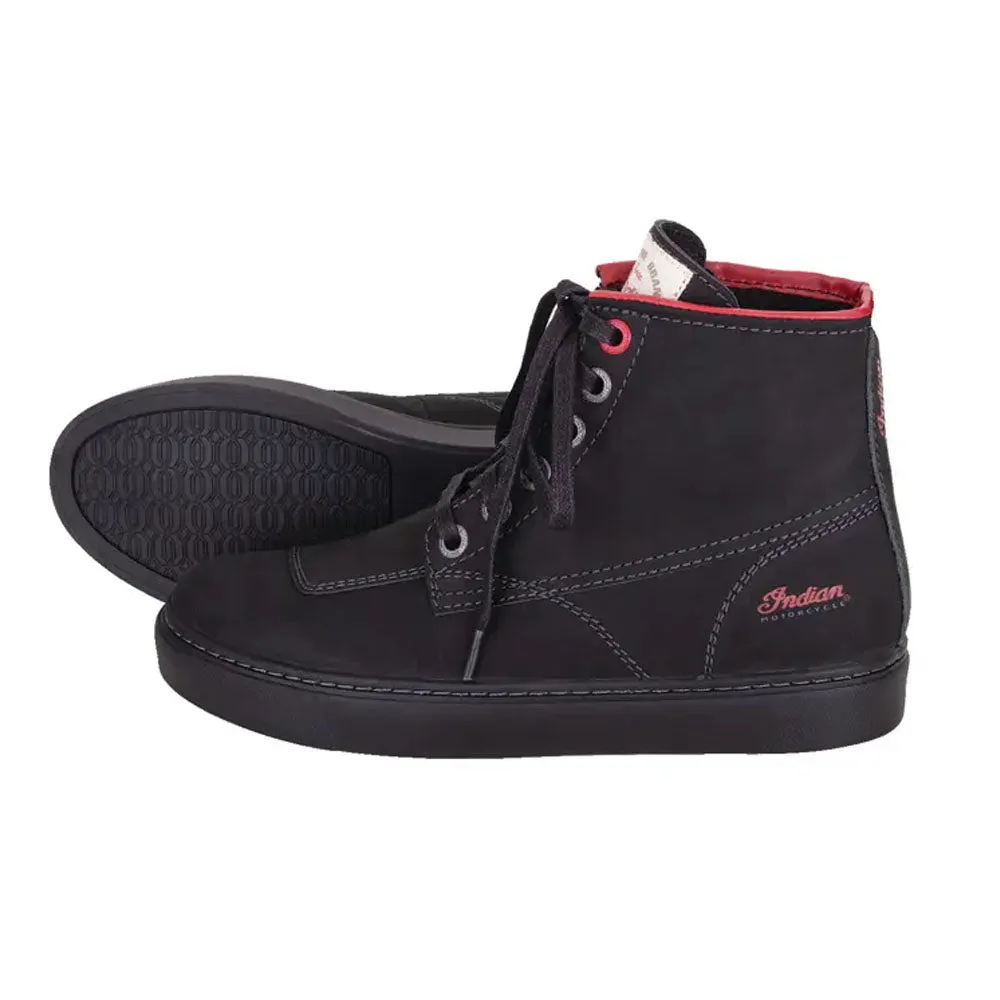 Indian Motorcycle Womens Leather Bryant Sneaker Shoes Black