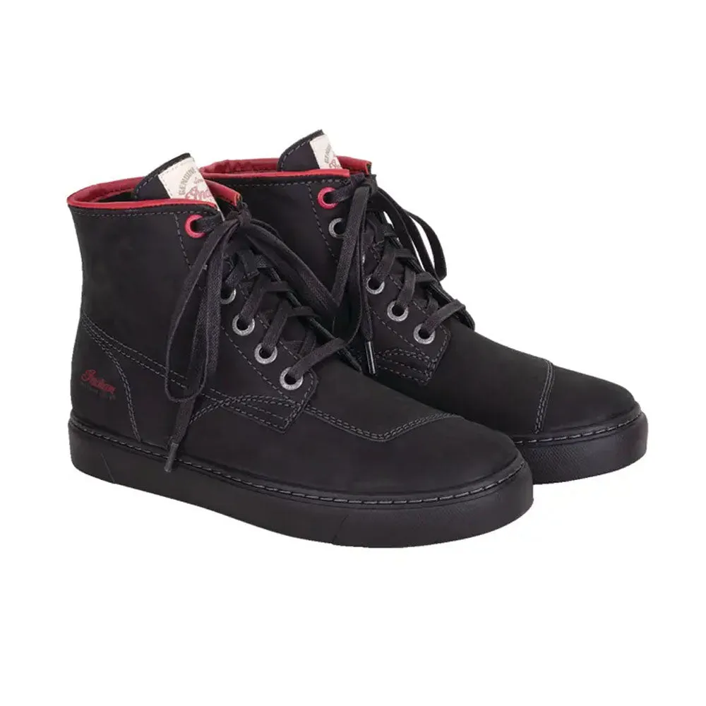 Indian Motorcycle Womens Leather Bryant Sneaker Shoes Black