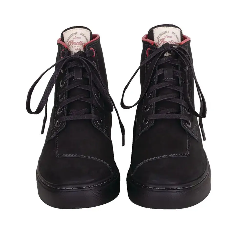 Indian Motorcycle Womens Leather Bryant Sneaker Shoes Black