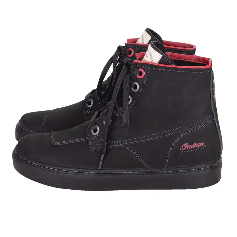 Indian Motorcycle Womens Leather Bryant Sneaker Shoes Black