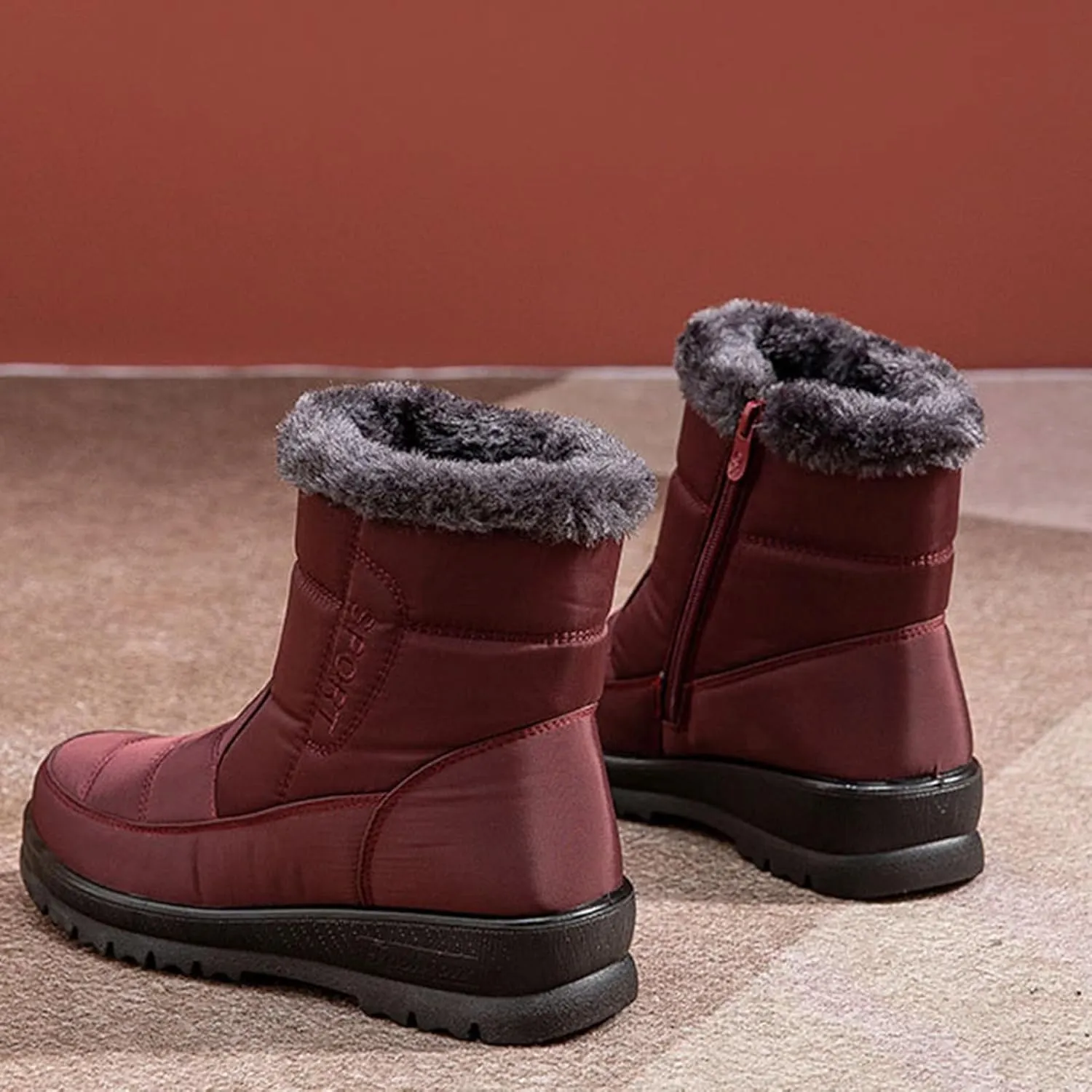 Winter Snow Shoes for Women,Fashion Trekking Cold-Weather Fur Boots for Women Winter,Comfortable Lightweight Warm Snow Boots for Women,Slip Resistant