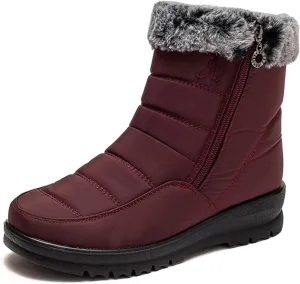 Womens Winter Boots Waterproof Insulated,Outdoor Walking Fur Lined Snow Boots Women,Comfortable Soft Trekking Warm Platform Winter Boots,Slip Resistant