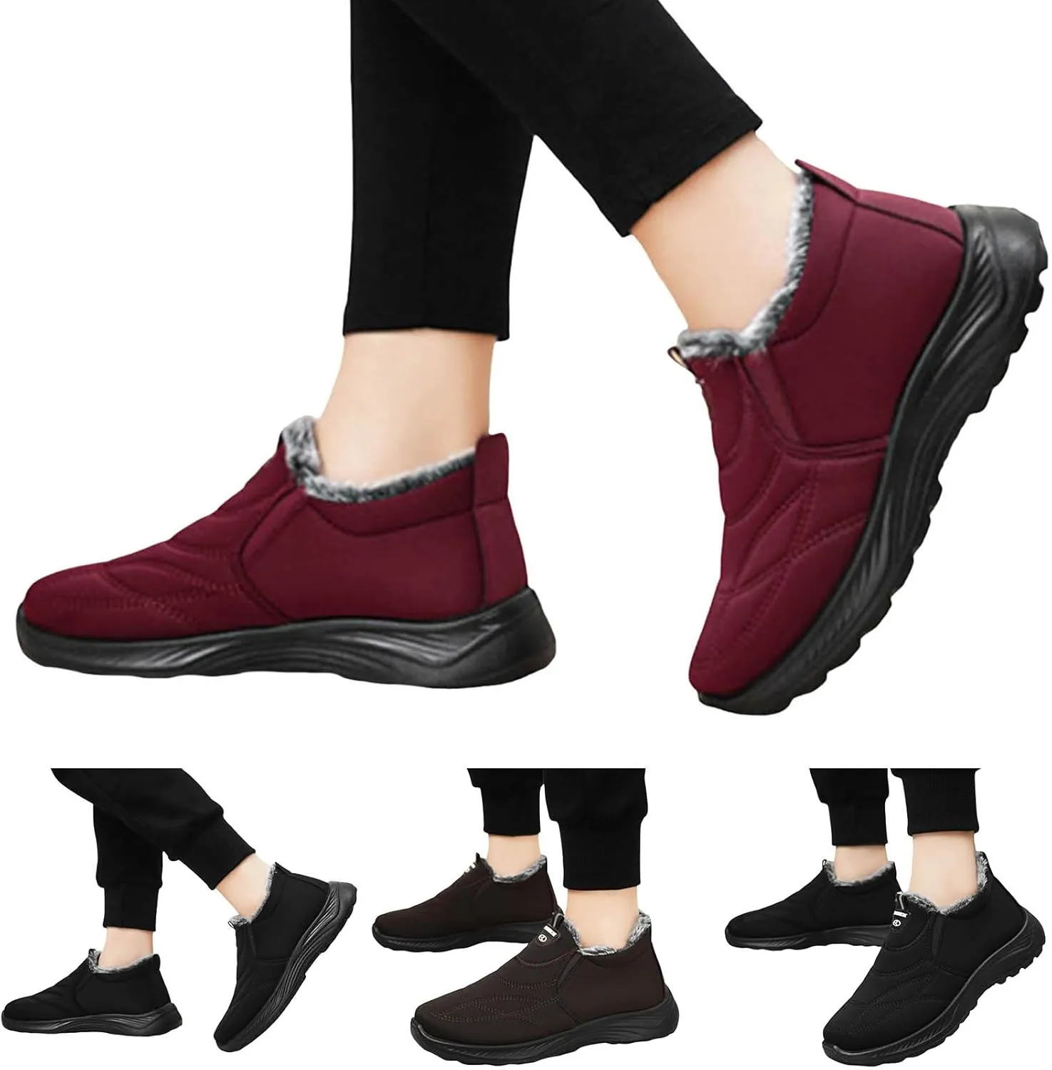 Women's Winter Shoes Waterproof Boots Outdoor Short Rain Boots Insulated Trekking Trail Climbing Shoes Work Boots for Men
