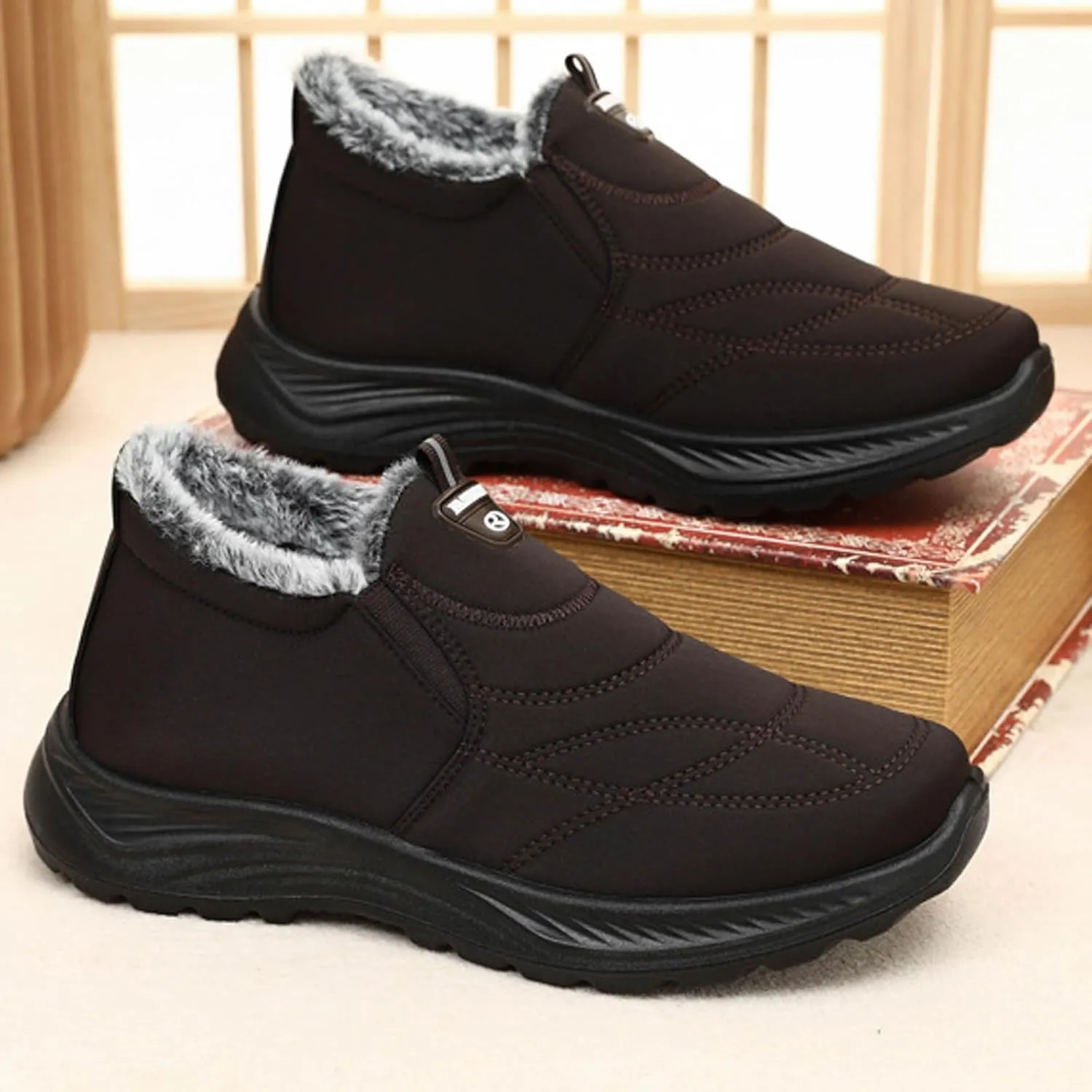 Women's Winter Shoes Waterproof Boots Outdoor Short Rain Boots Insulated Trekking Trail Climbing Shoes Work Boots for Men