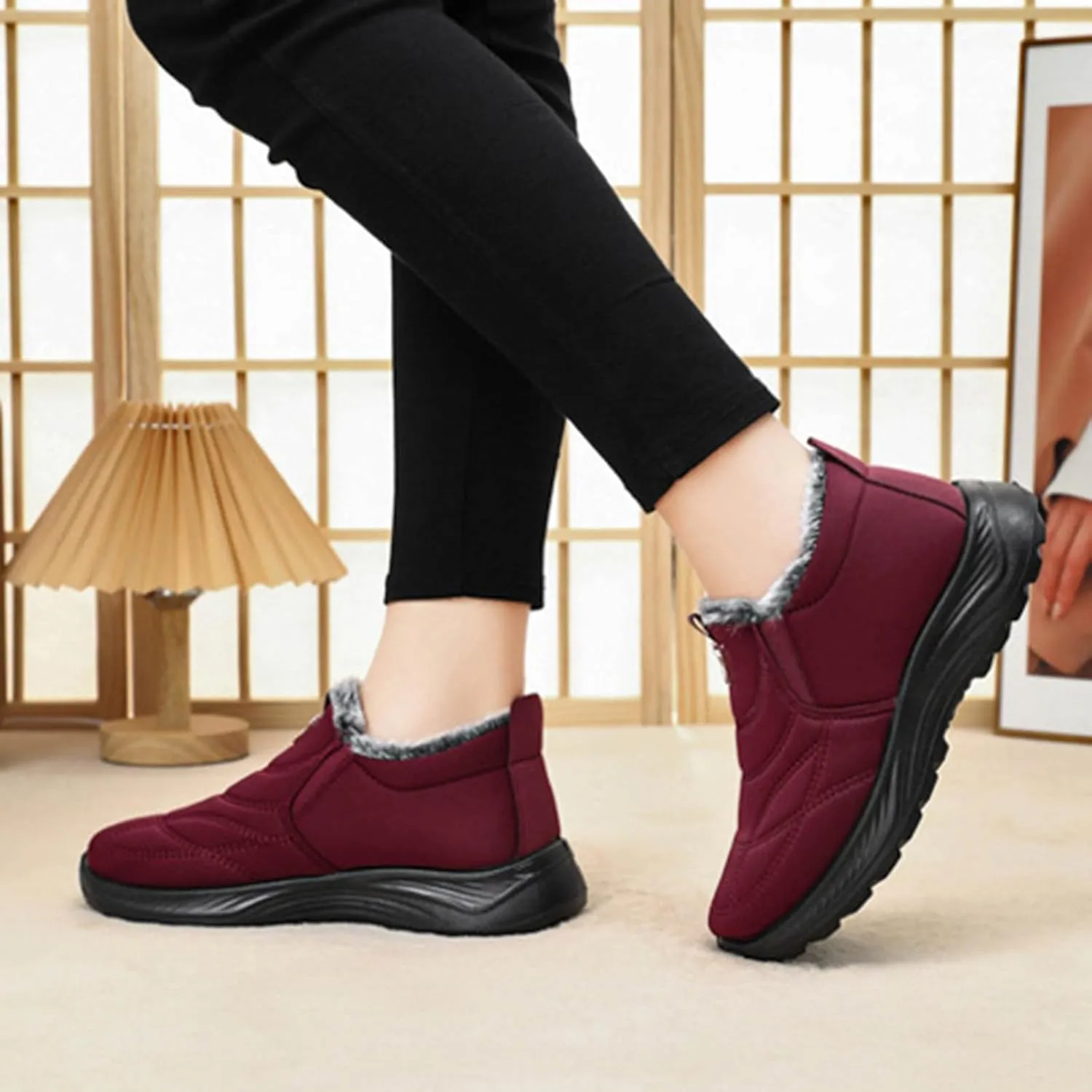 Women's Winter Shoes Waterproof Boots Outdoor Short Rain Boots Insulated Trekking Trail Climbing Shoes Work Boots for Men