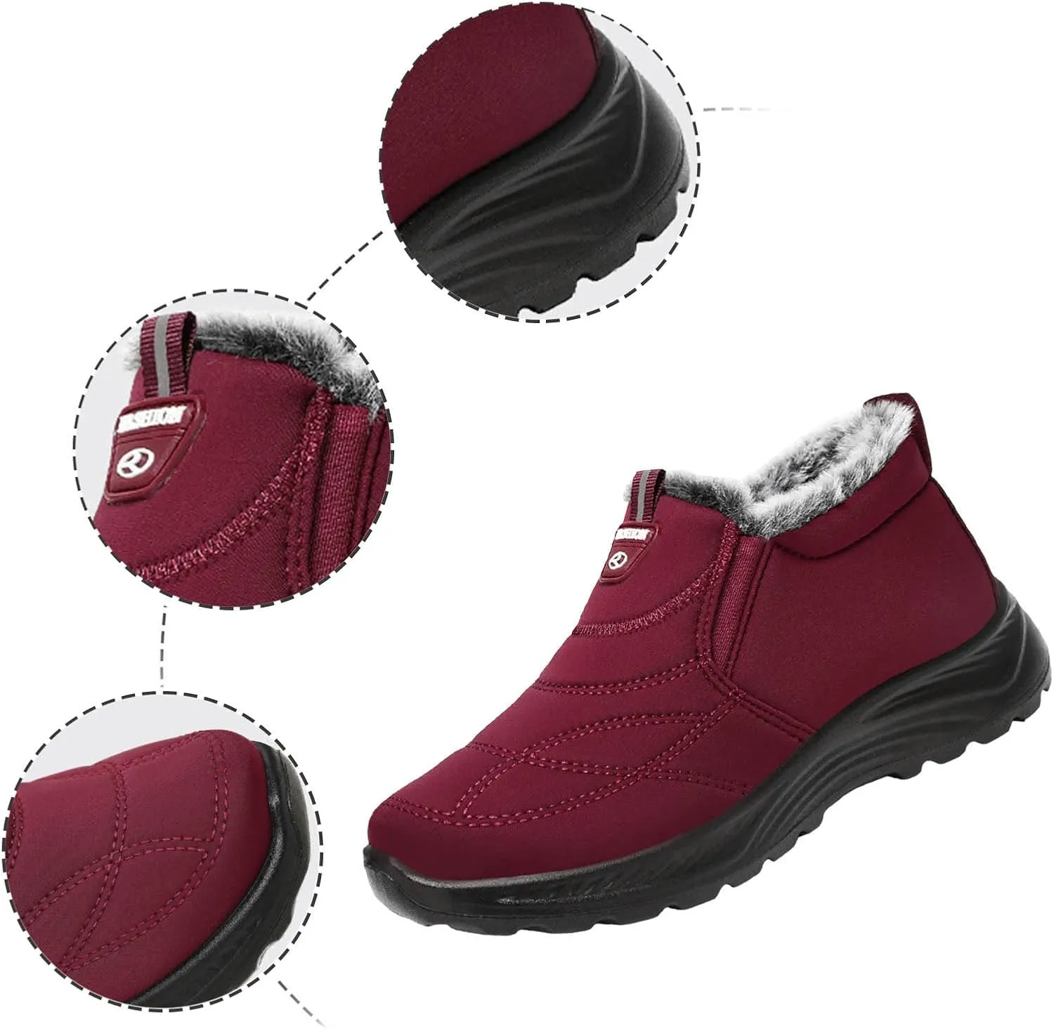 Women's Winter Shoes Waterproof Boots Outdoor Short Rain Boots Insulated Trekking Trail Climbing Shoes Work Boots for Men
