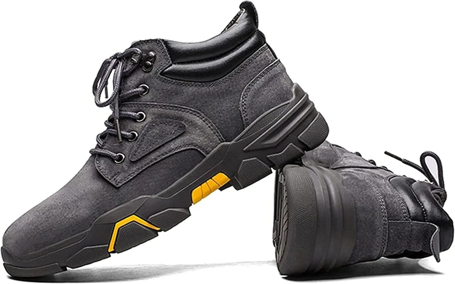 Yiozoi Men's Winter Boots Low Top Snow Proof Autumn Lace up Travel Shoes Round Head Outdoor Non Slip Casual Walking Ankle Boots